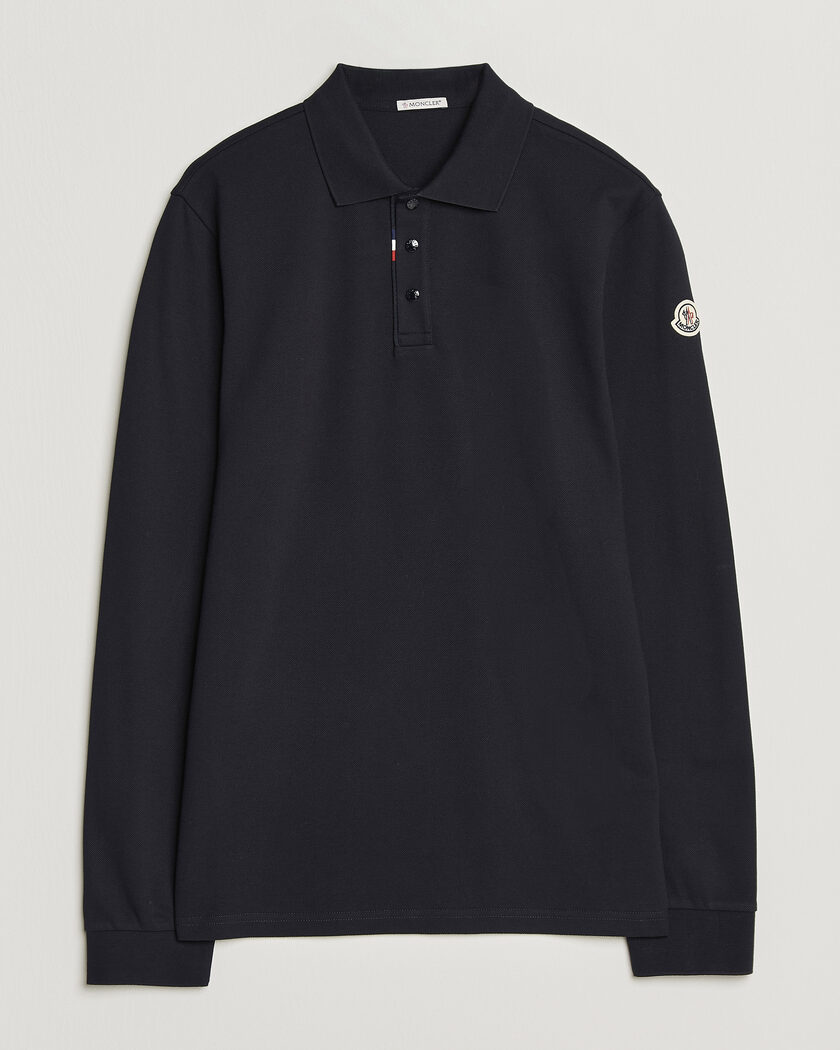 Moncler Long Sleeve Polo Navy – Blå