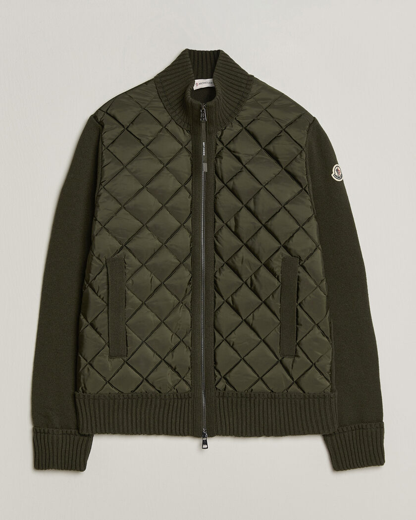 Moncler Quilted Hybrid Jacket Dark Green – Grøn