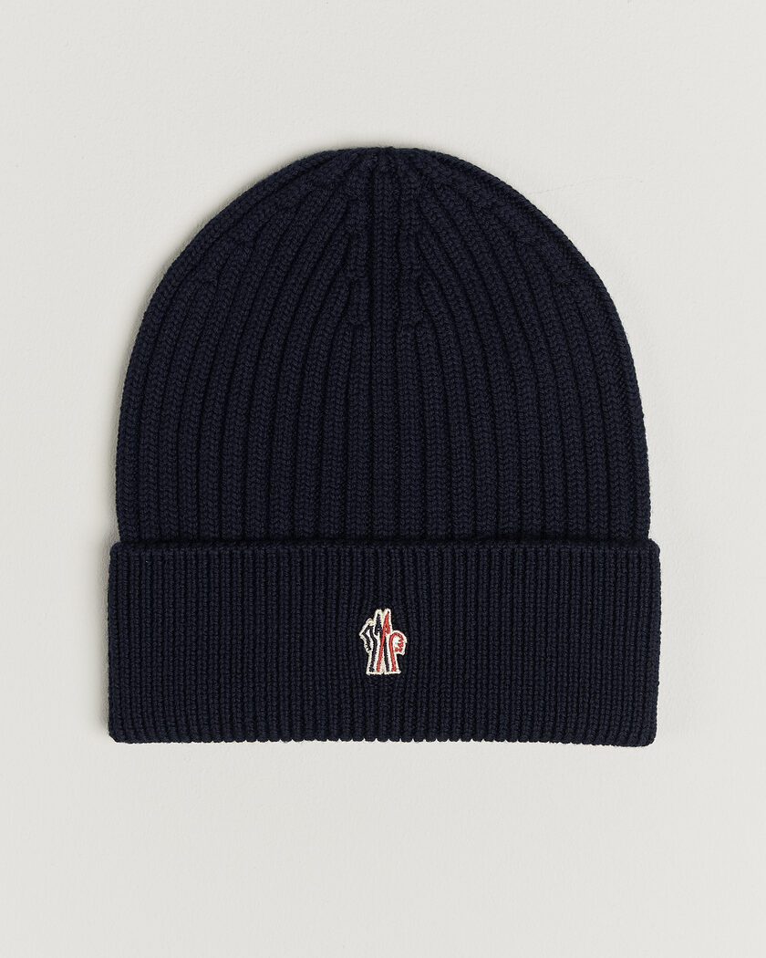 Moncler Grenoble Rib Wool Beanie Navy – Blå
