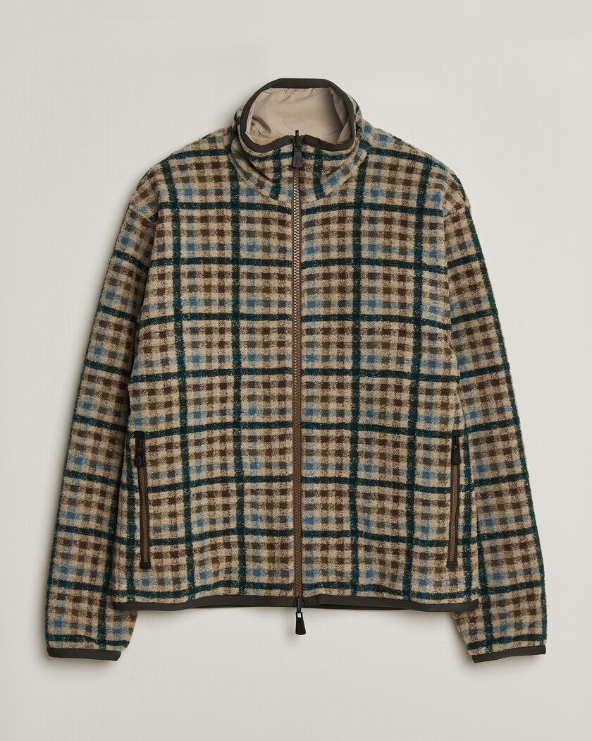 Moncler Grenoble Sherpa Zip Cardigan Beige/Green – Flerfarvet