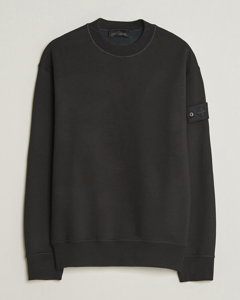 Stone Island Ghost Cotton/Wool Fleece Sweatshirt Black – Sort