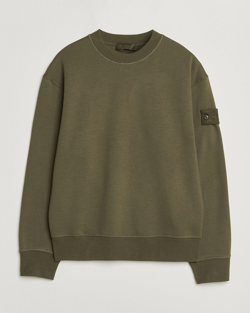Stone Island Ghost Cotton/Wool Fleece Sweatshirt Miltary Green – Grøn
