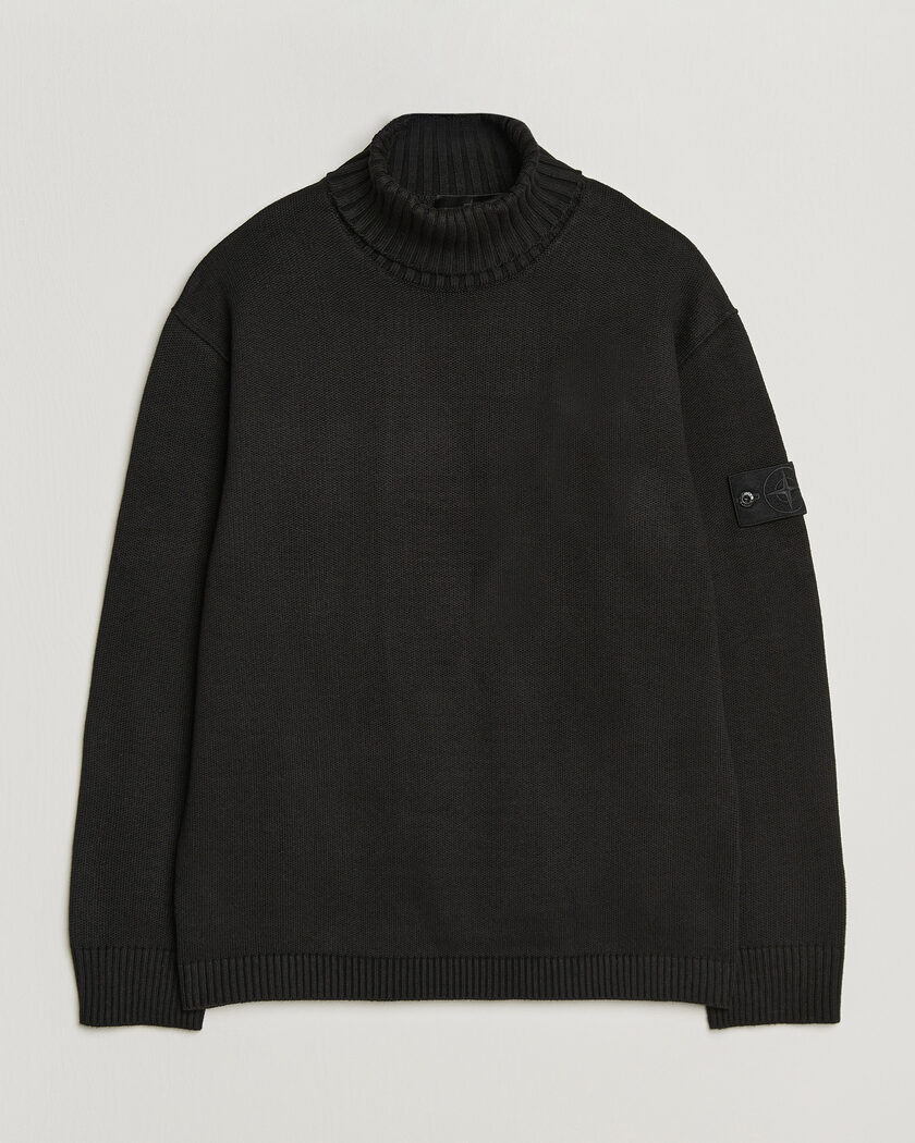 Stone Island Ghost Plush Stitch Winter Cotton Rollneck Black – Sort