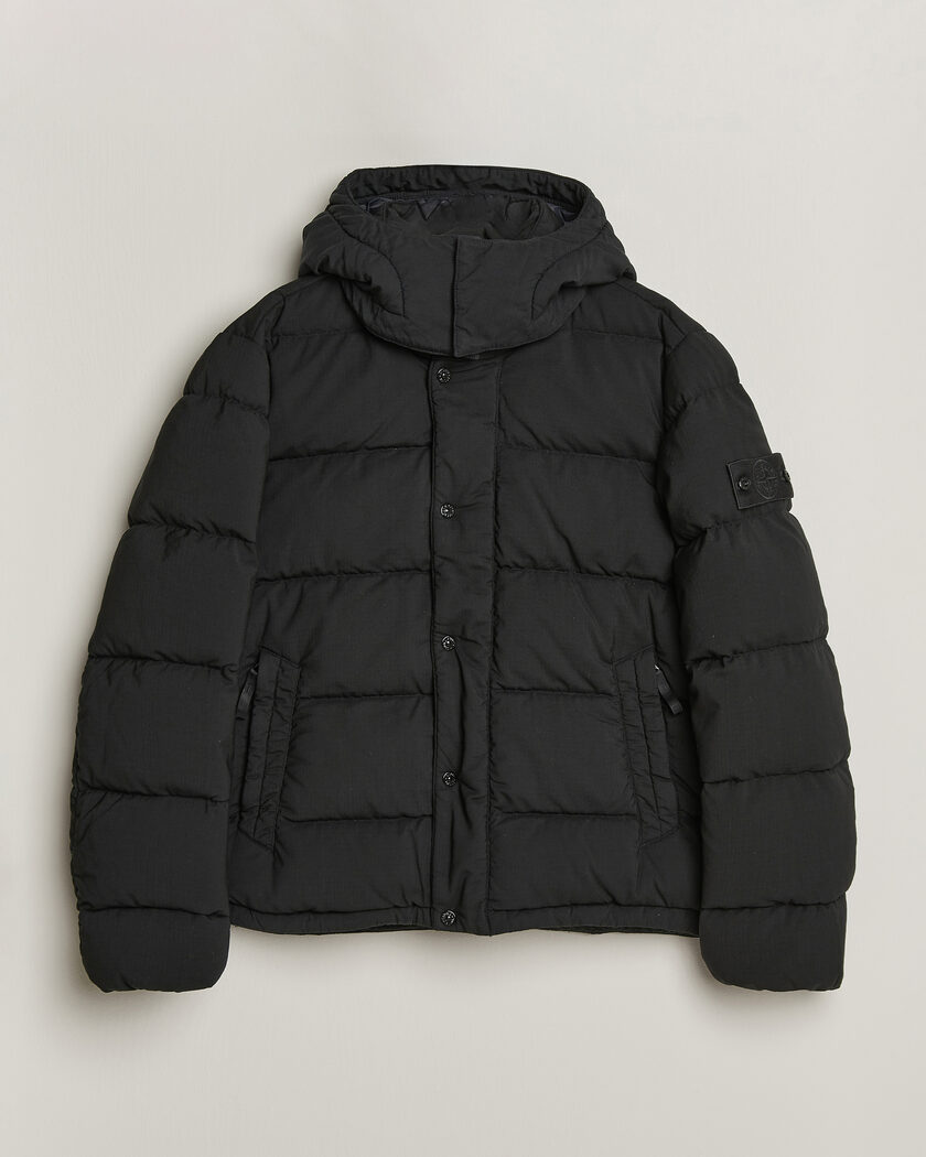 Stone Island Ghost Wool Ripstop Down Jacket Black – Sort