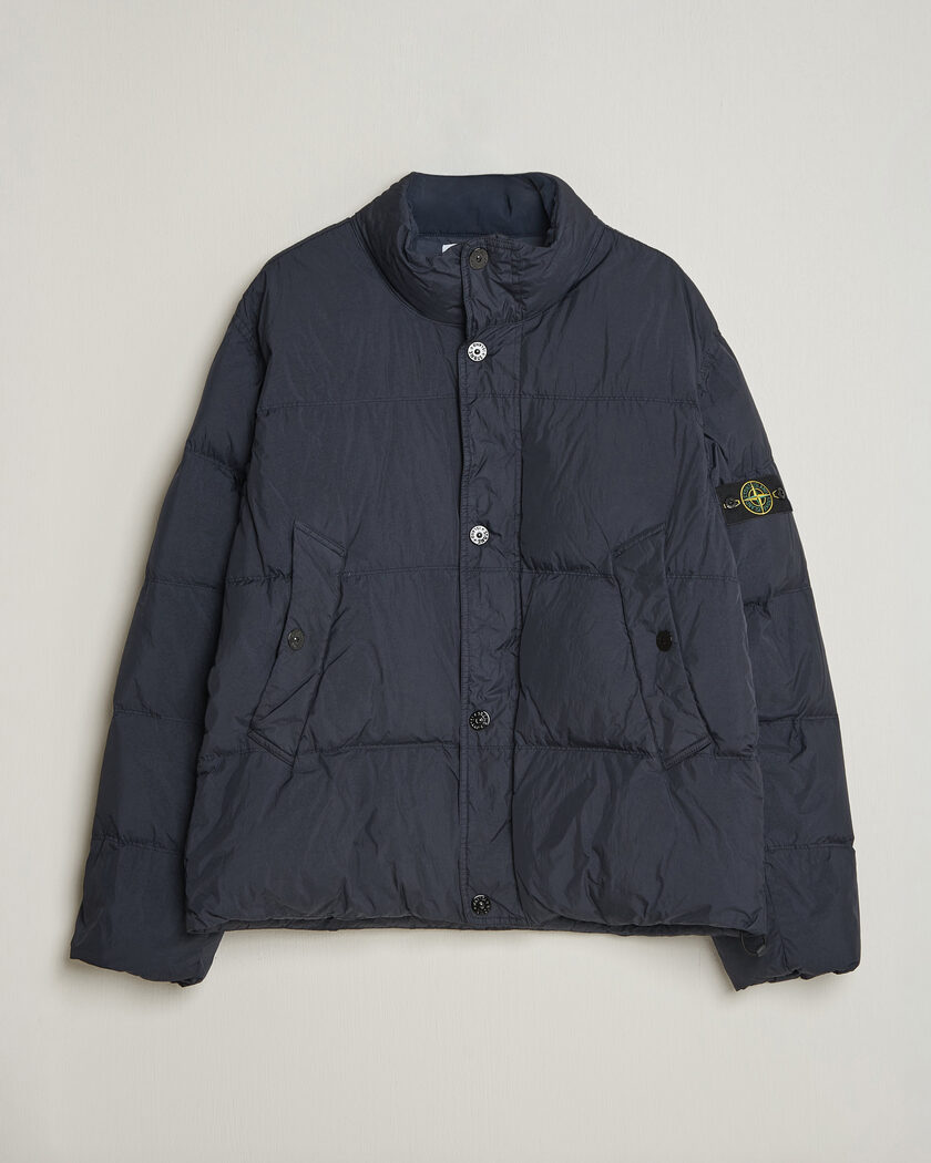 Stone Island Crinkle Reps Padded Down Jacket Navy Blue – Blå