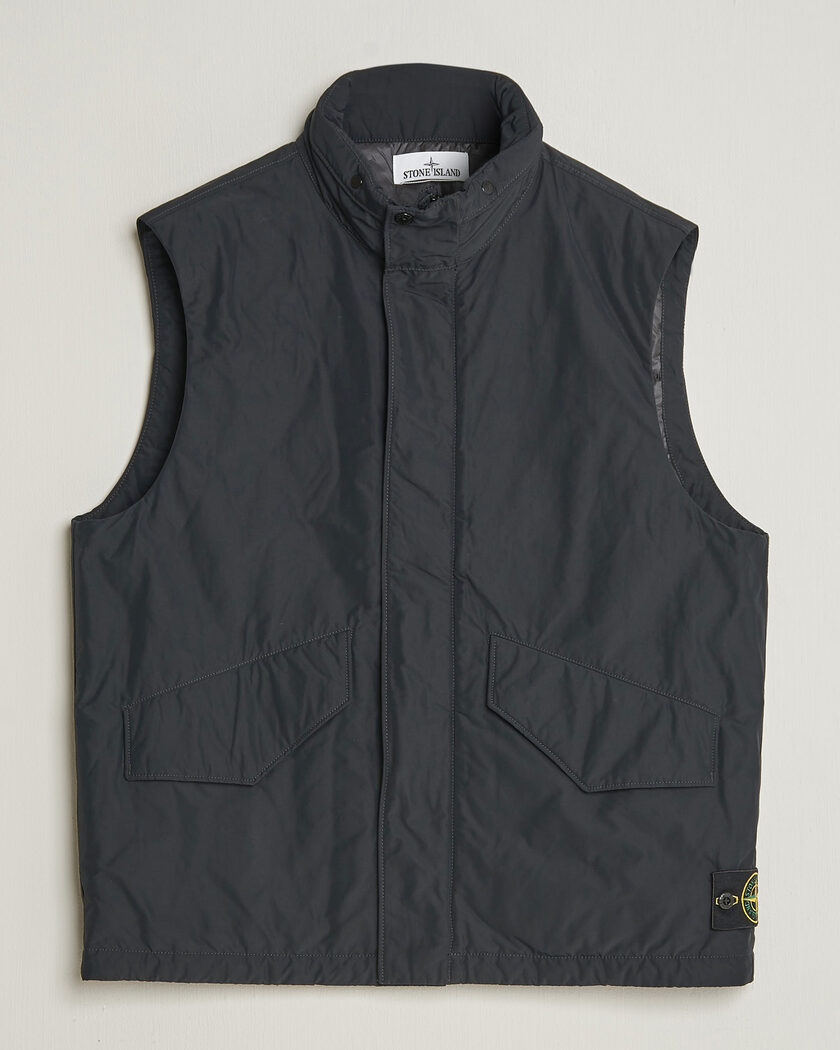 Stone Island Micro Twill Padded Vest Black – Sort