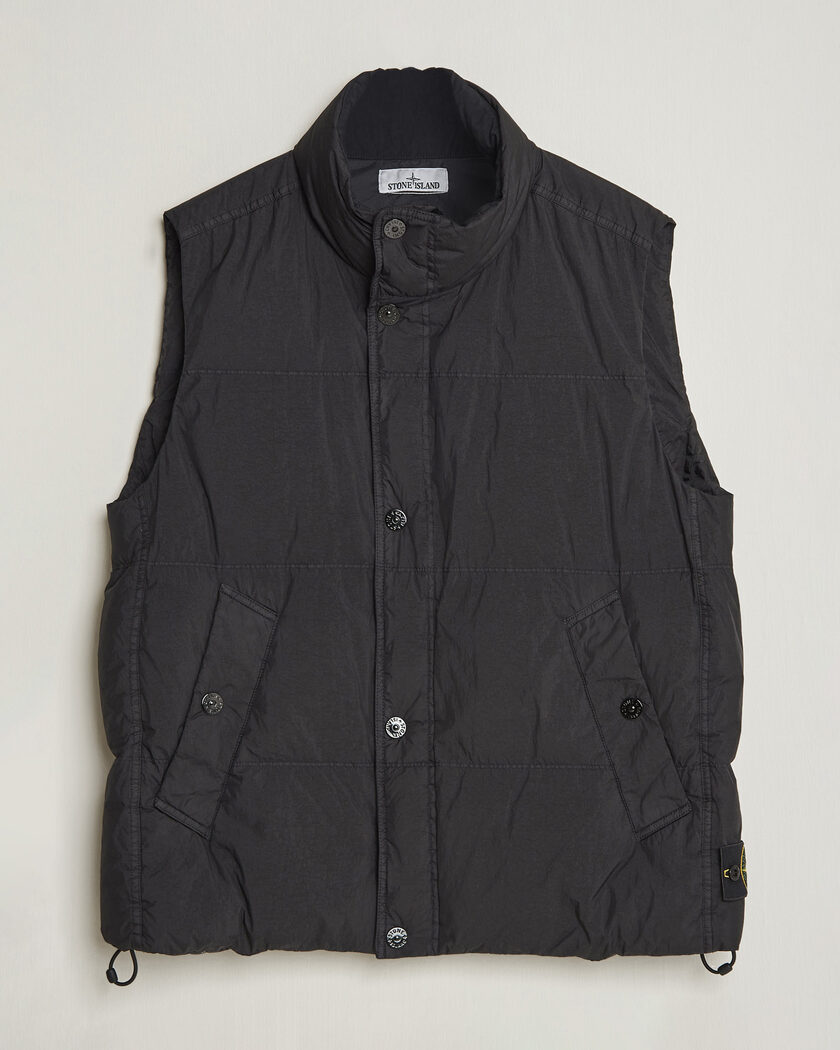 Stone Island Crinkle Reps Down Vest Black – Sort