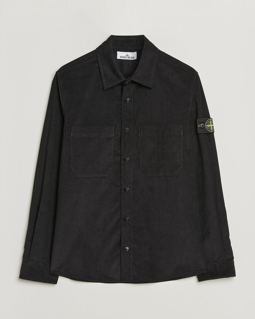 Stone Island Micro Cord Overshirt Black – Sort
