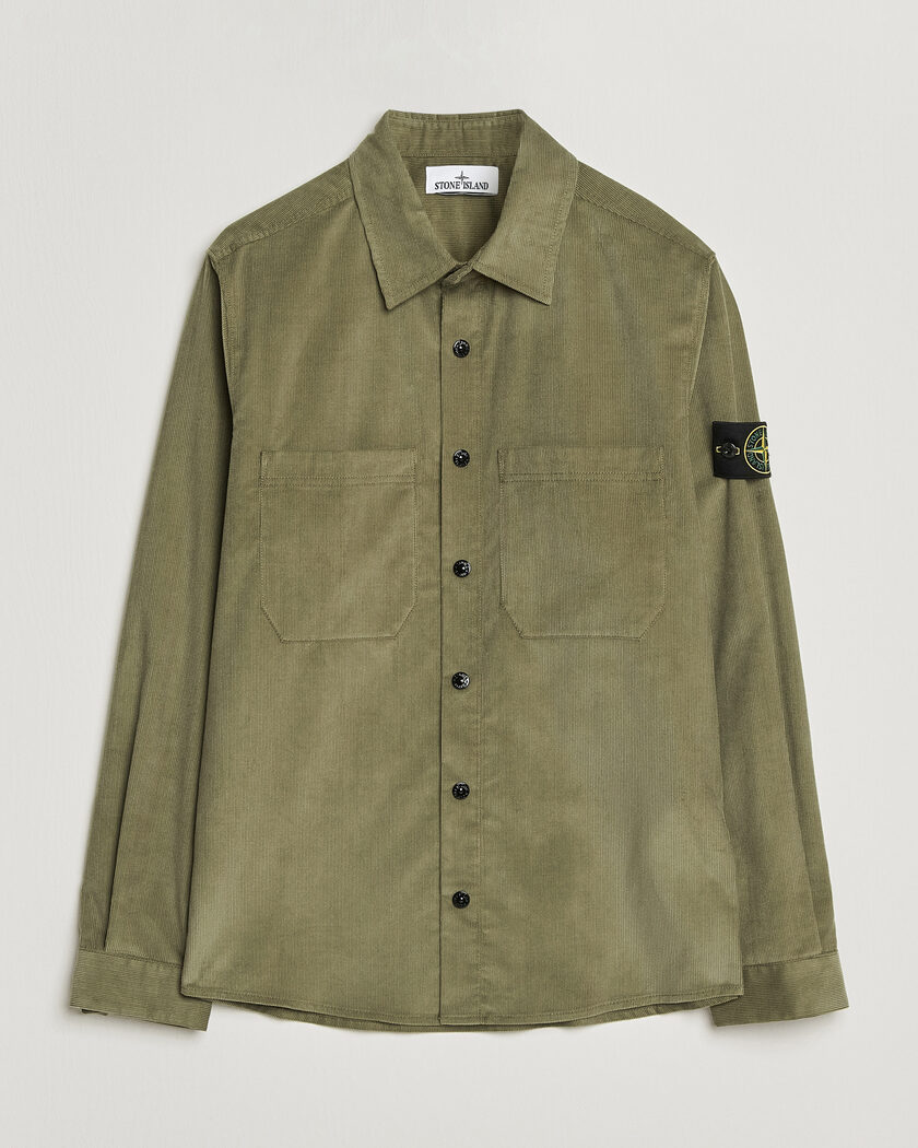 Stone Island Micro Cord Overshirt Miltary Green – Grøn