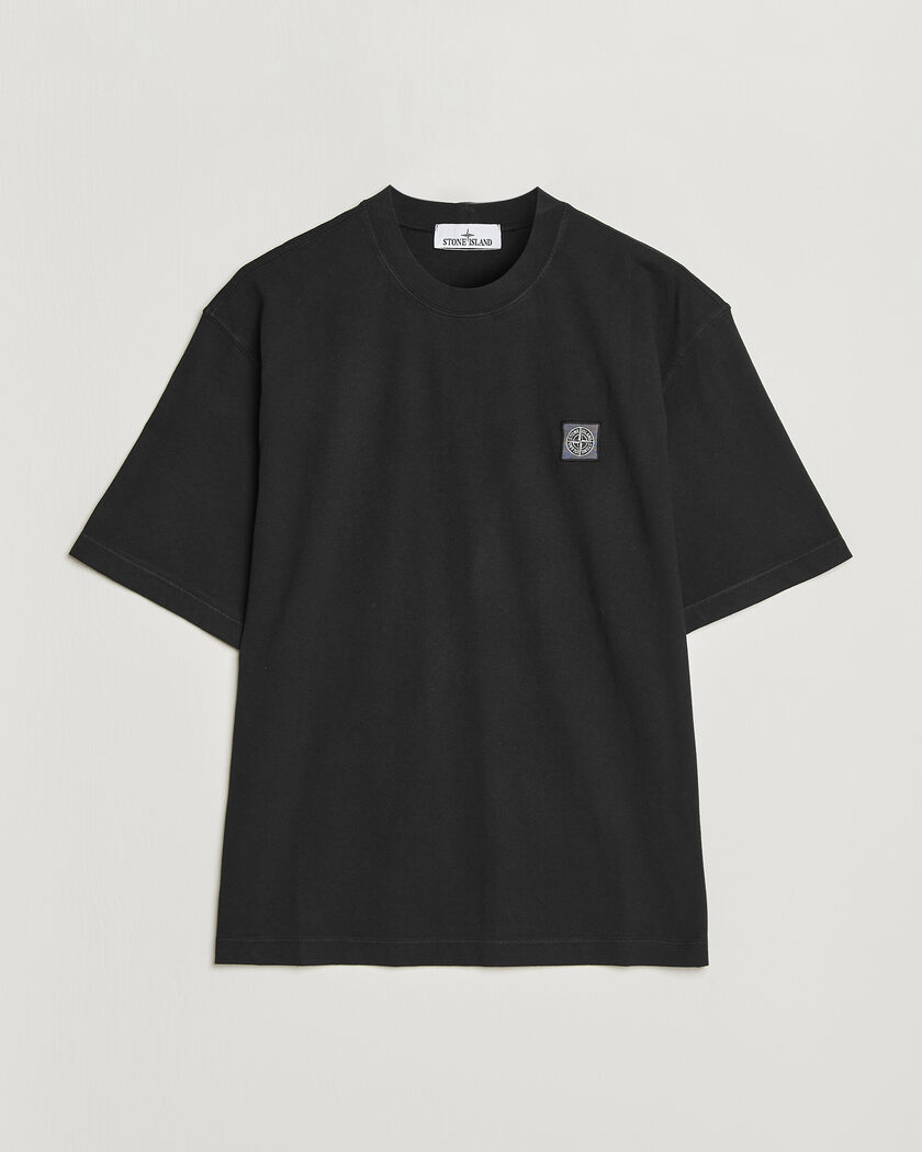 Stone Island Combed Organic Cotton T-Shirt Black – Sort