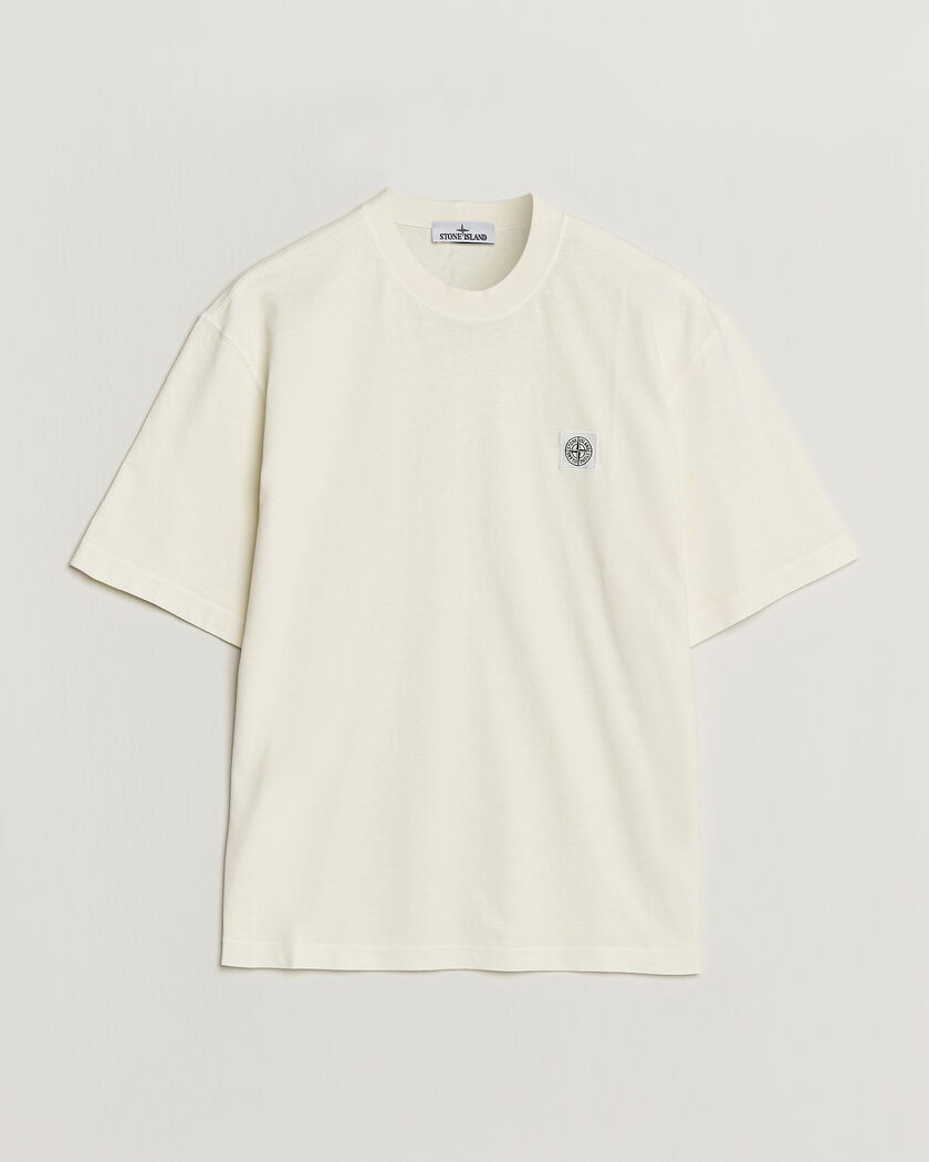Stone Island Combed Organic Cotton T-Shirt Ivory – Hvid