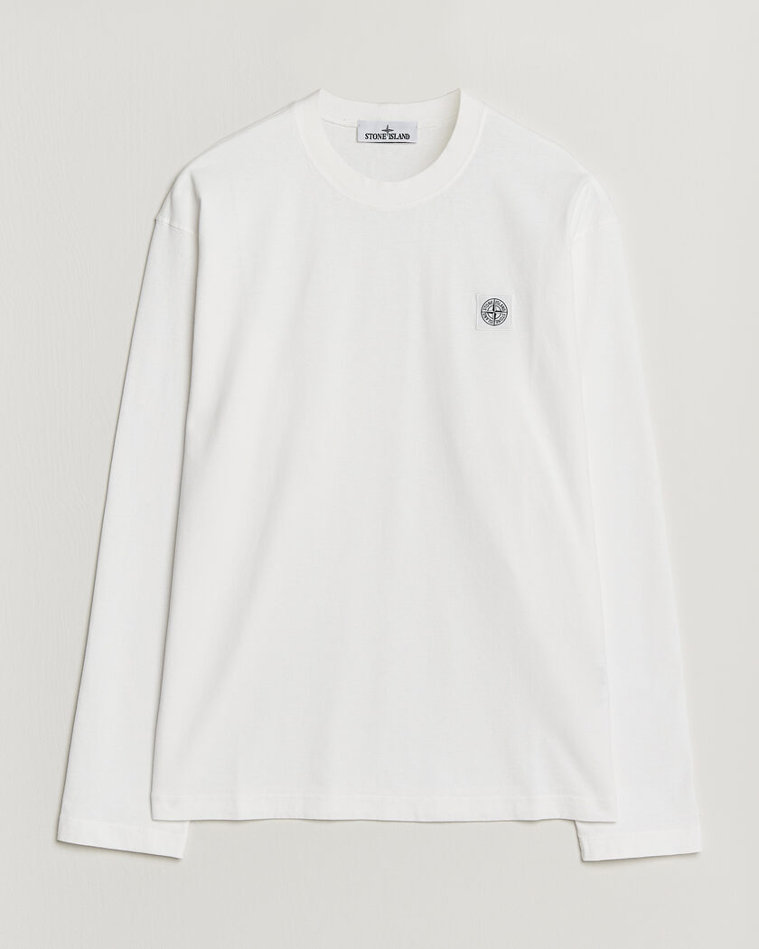  Stone Island Organic Cotton Jersey Long Sleeve T-Shirt White – Hvid