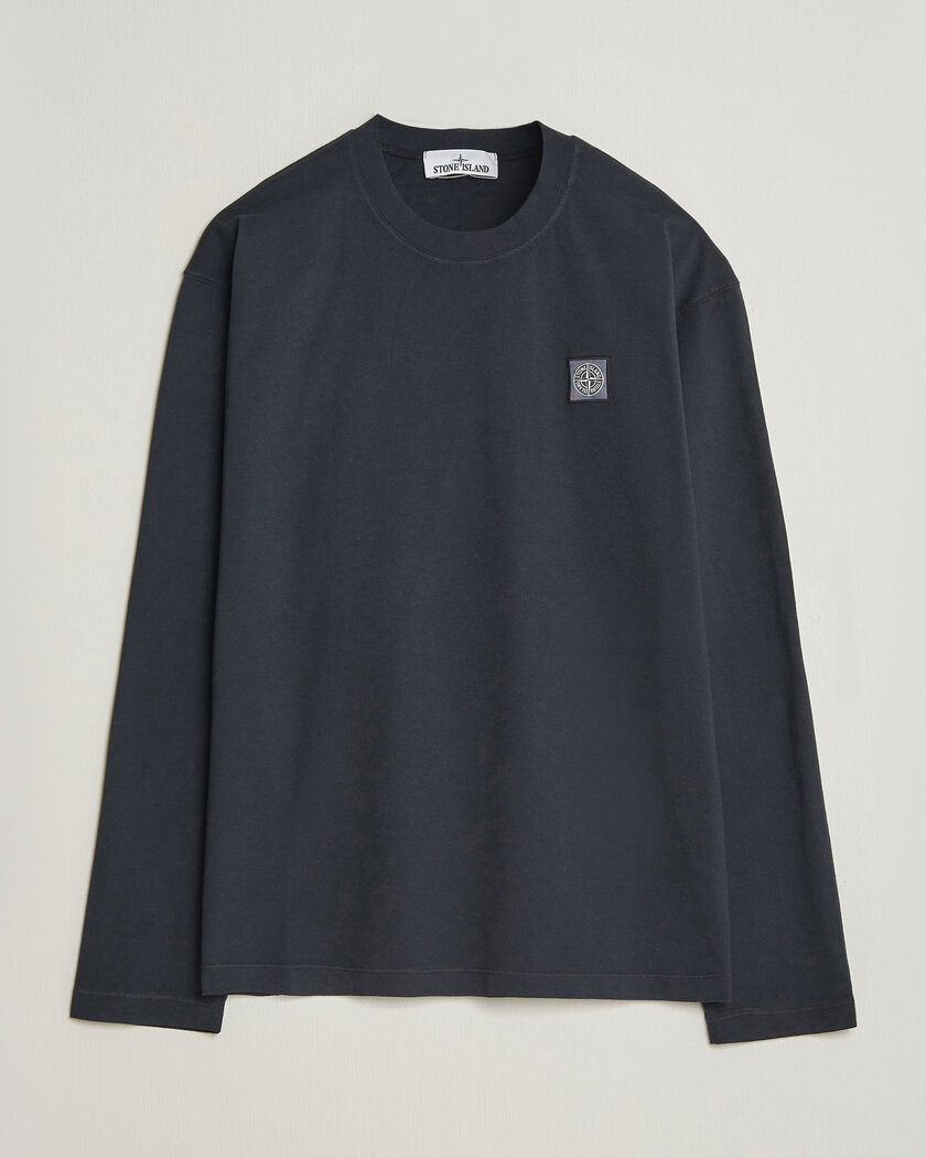 Stone Island Organic Cotton Jersey Long Sleeve T-Shirt Navy Blue – Blå