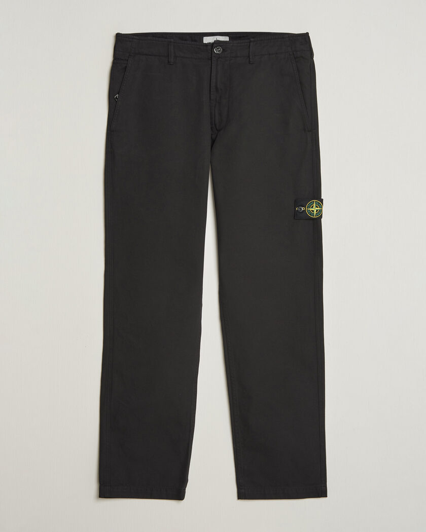 Stone Island Dense Cotton Twill Pants Black – Sort