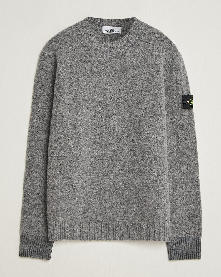 Stone Island Baby Alpaca Blend Contrast Crew Grey Melange – Grå