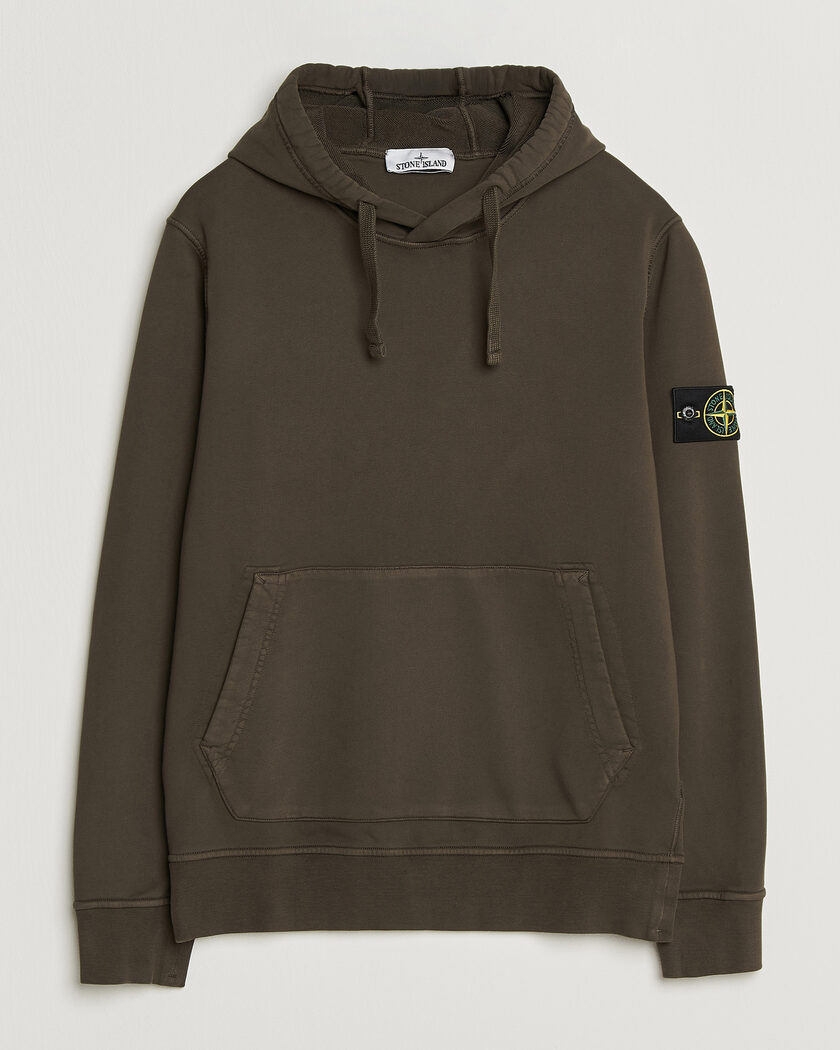  Stone Island Garment Dyed Fleece Hood Coal Grey – Grå