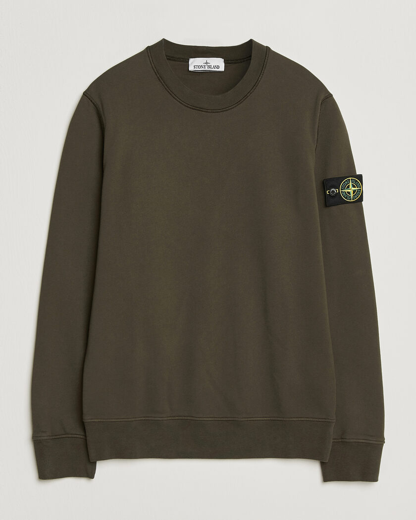Stone Island Garment Dyed Fleece Sweatshirt Coal Grey – Grå