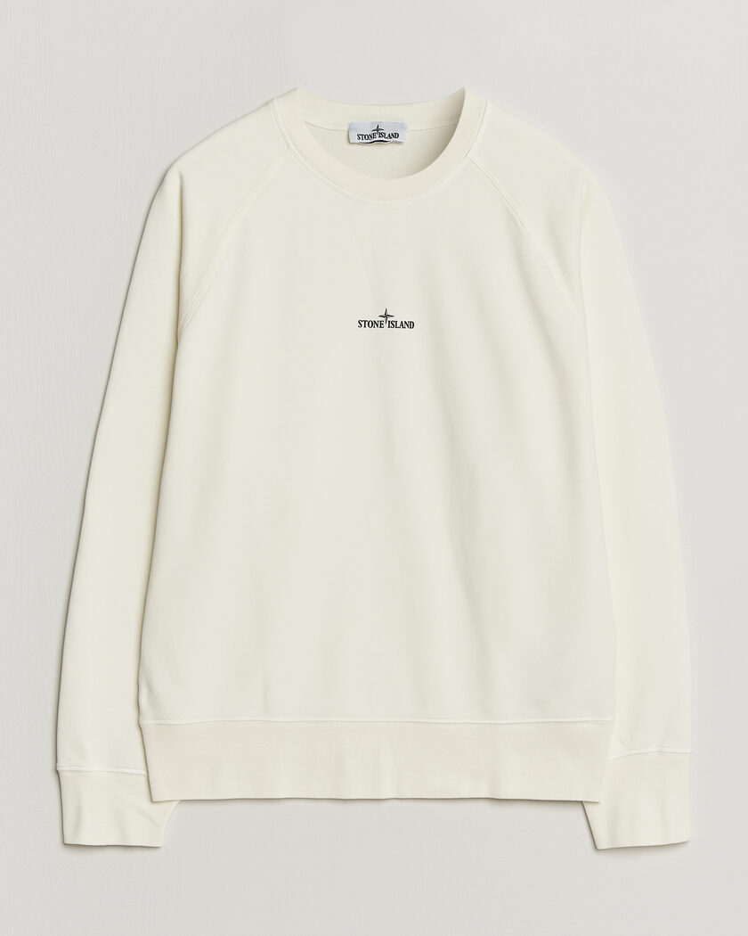 Stone Island Garment Dyed Fleece Desert Print Sweatshirt Ivory – Hvid