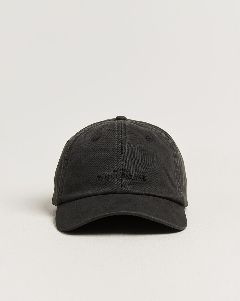 Stone Island Brushed Cotton Gabardine Cap Black – Sort