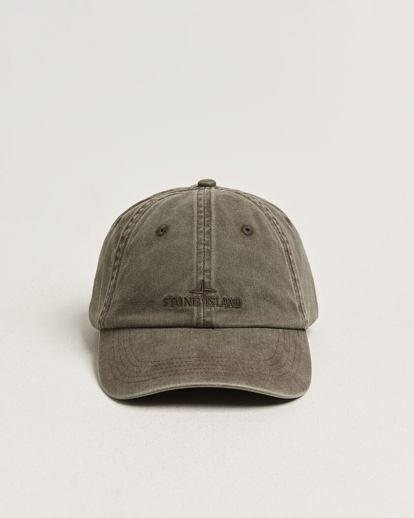Stone Island Brushed Cotton Gabardine Cap Military Green – Grøn