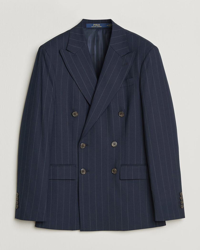 Polo Ralph Lauren Double Breasted Rope Stripe Sportcoat Navy/Grey – Blå