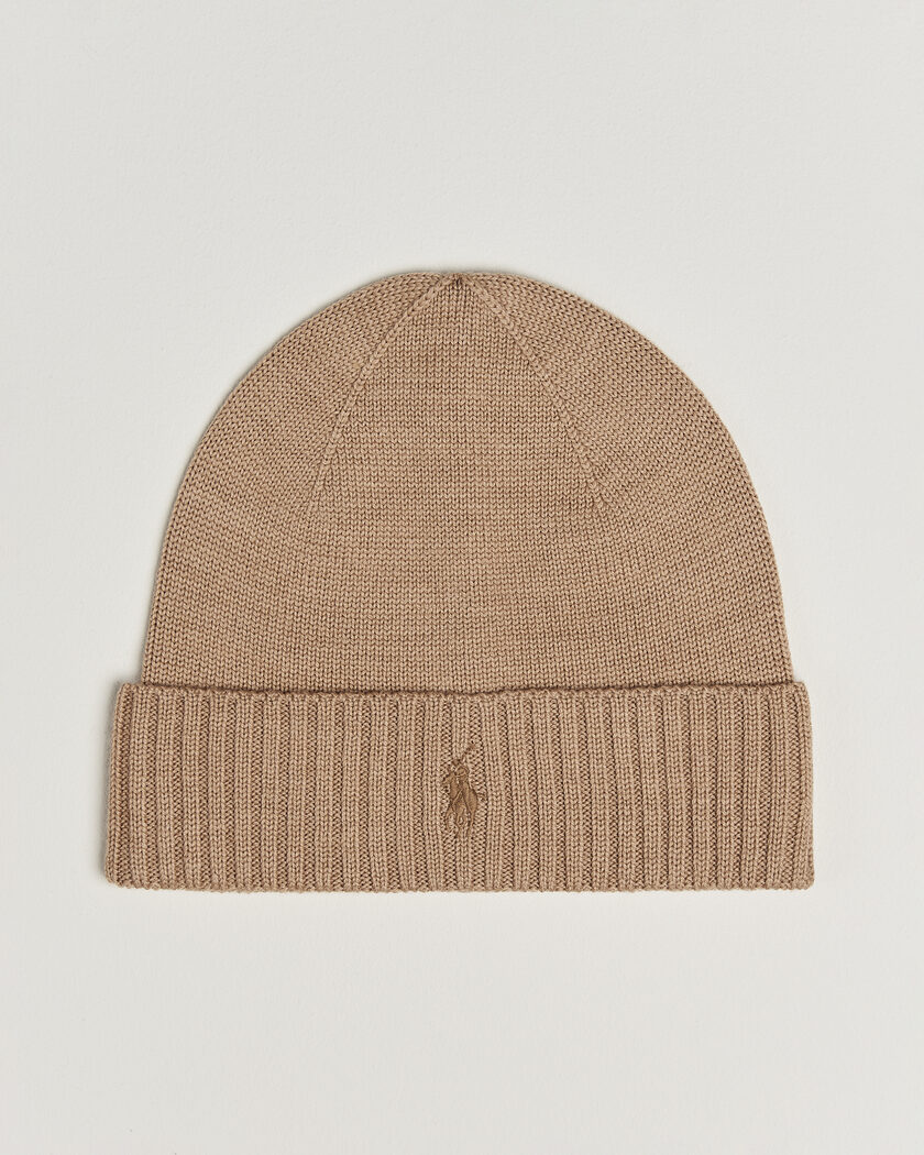 Polo Ralph Lauren Merino Beanie Camel Melange – Beige