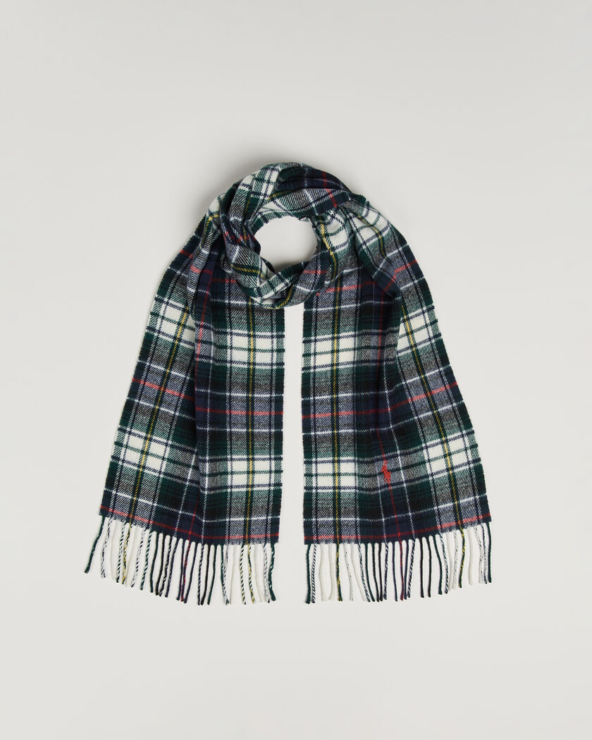 Polo Ralph Lauren Classic Wool Scarf Cream Multi – Flerfarvet
