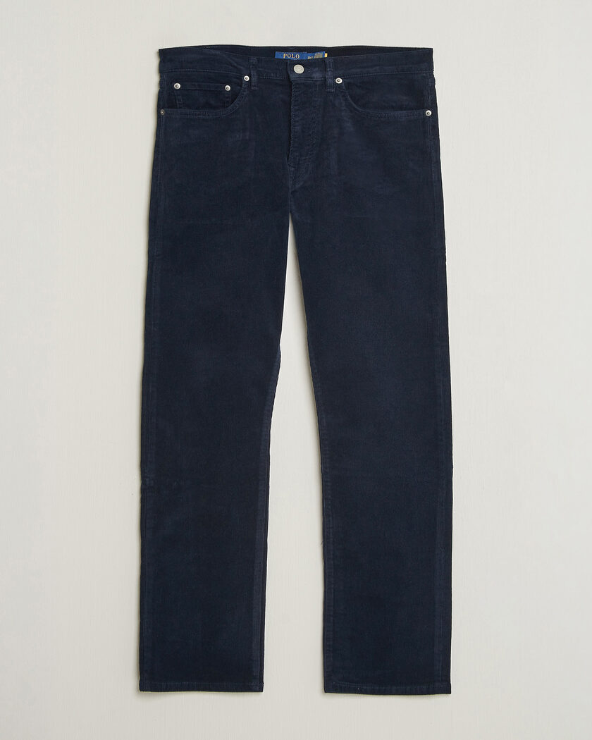Polo Ralph Lauren Stretch Corduroy Straight Fit Pants Aviator Navy – Blå