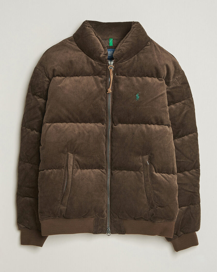 Polo Ralph Lauren Corduroy Puffer Jacket Dark Beech – Brun