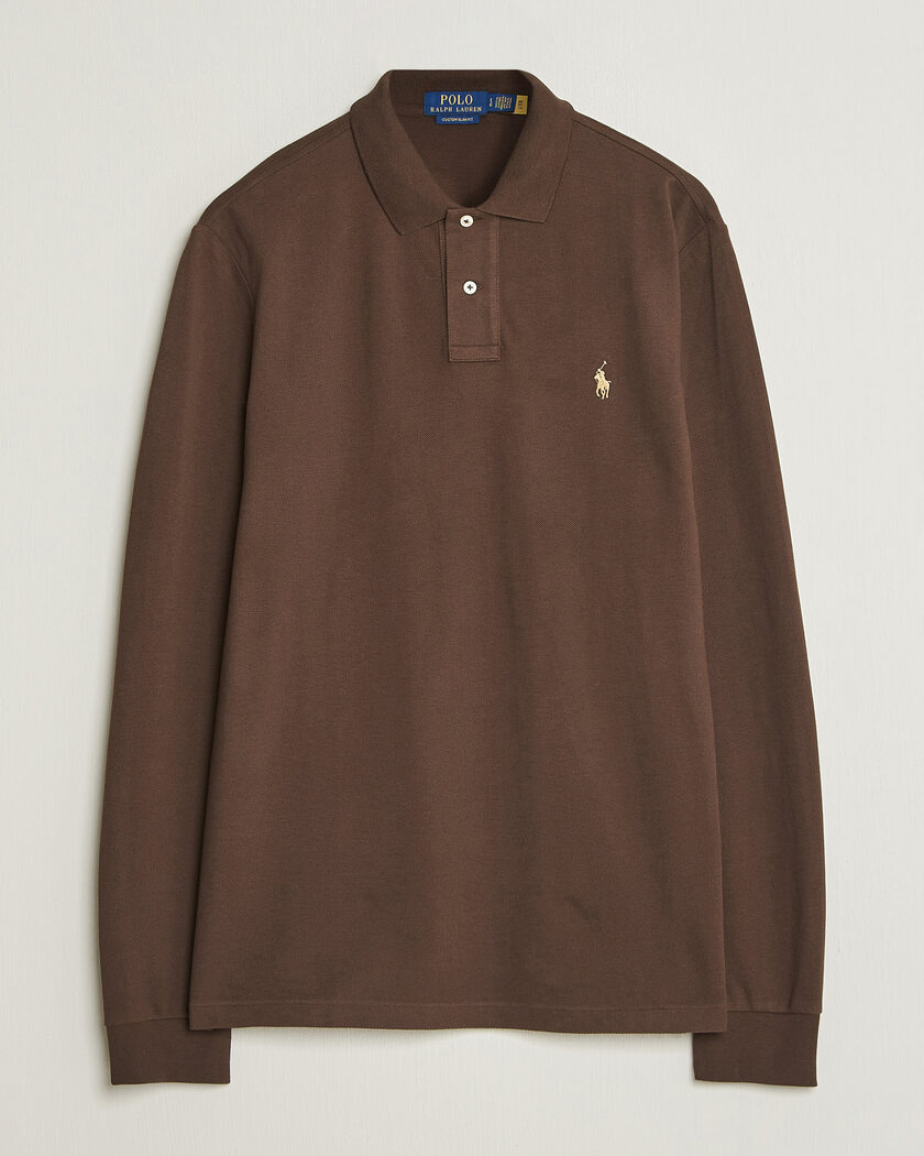 Polo Ralph Lauren Custom Slim Fit Long Sleeve Polo Nutmeg Brown – Brun