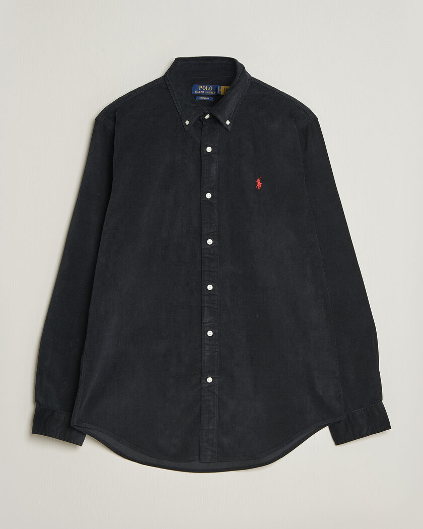 Polo Ralph Lauren Custom Fit BD Corduroy Shirt Polo Black – Sort