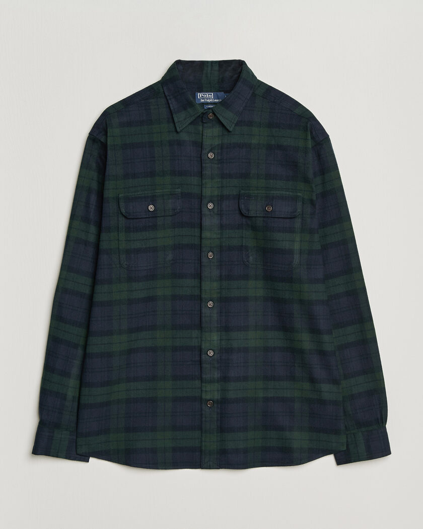 Polo Ralph Lauren Classic Fit Shaggy Flannel Shirt Navy Forest – Flerfarvet