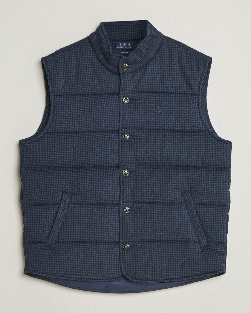 Polo Ralph Lauren Double Knitted Jaquard Vest Navy – Blå