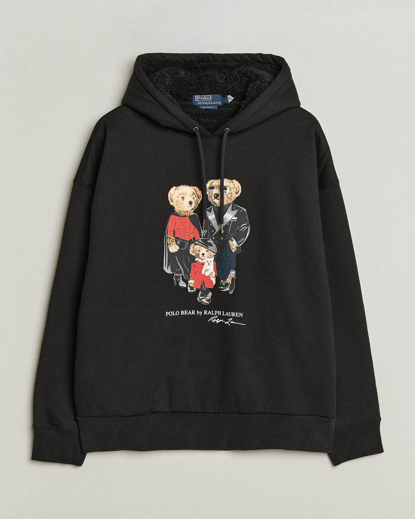 Polo Ralph Lauren Magic Fleece Bear Hoodie Polo Black – Sort
