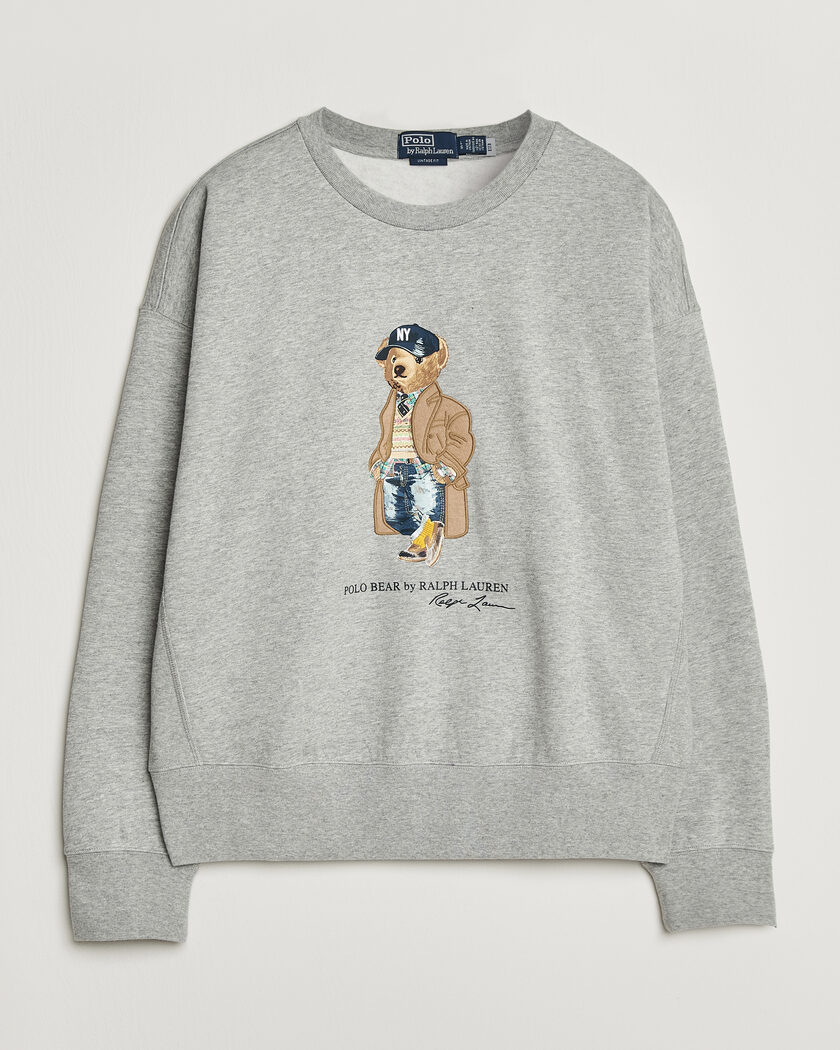 Polo Ralph Lauren Athletic Fleece Bear Sweatshirt Andover Heather – Grå