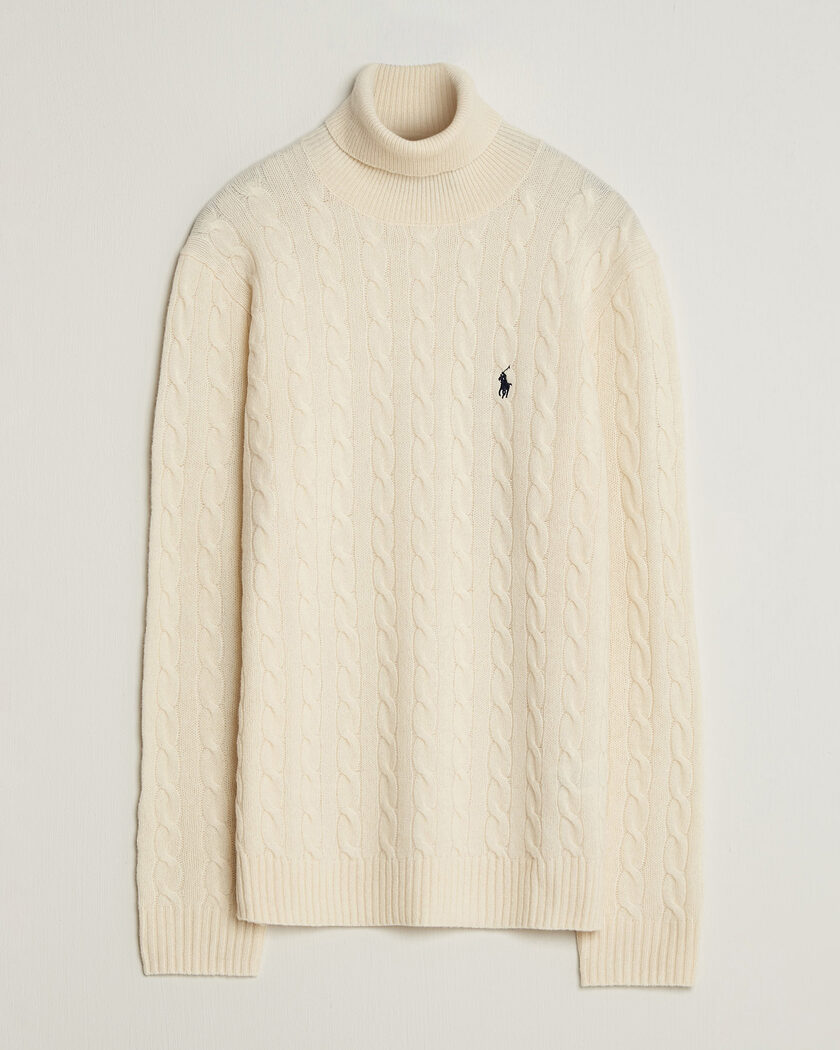 Polo Ralph Lauren Wool/Cashmere Rollneck Andover Cream – Hvid