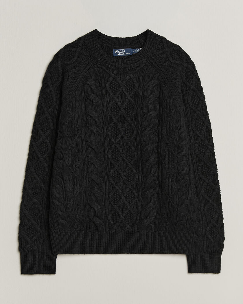 Polo Ralph Lauren Wool/Alpaca Pullover Polo Black – Sort