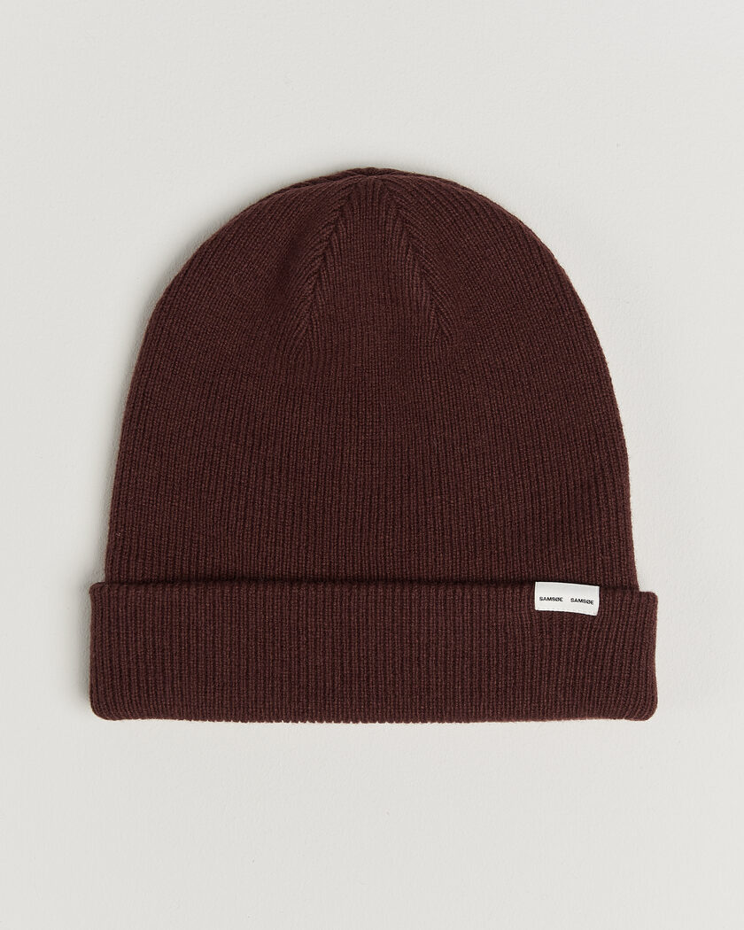 Samsøe Samsøe The Wool Beanie Bitter Chocolate – Rød