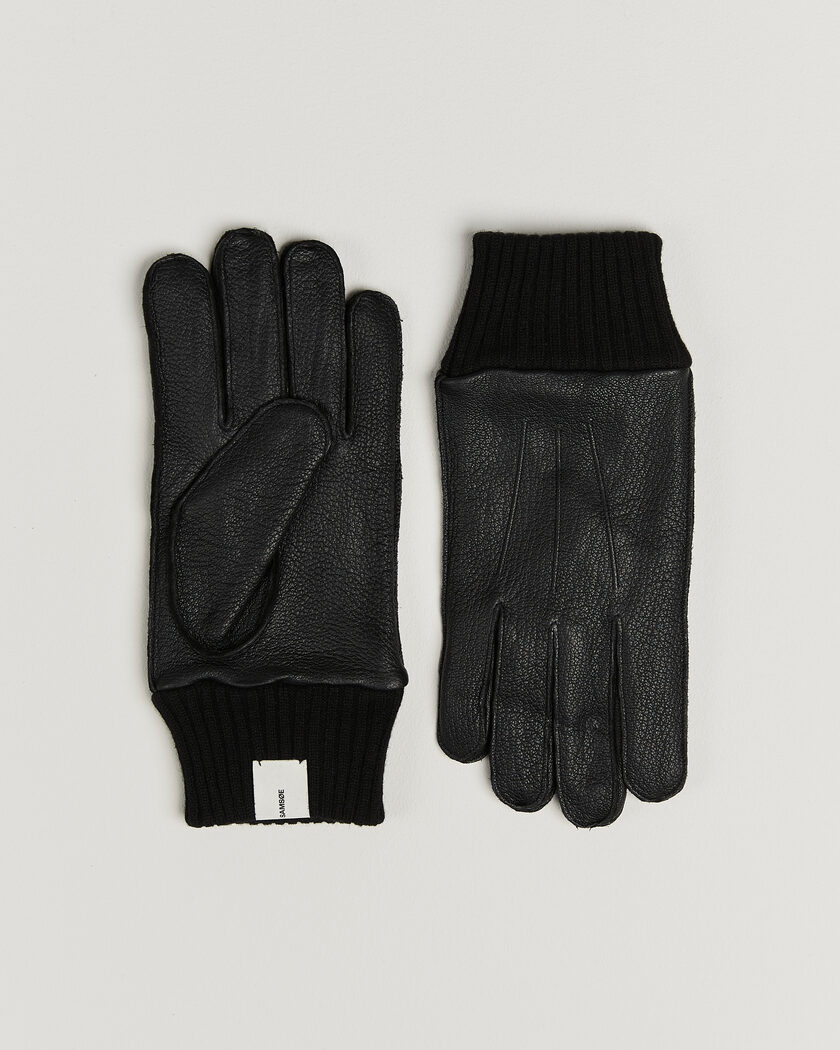 Samsøe Samsøe Floki Leather Gloves Black – Brun