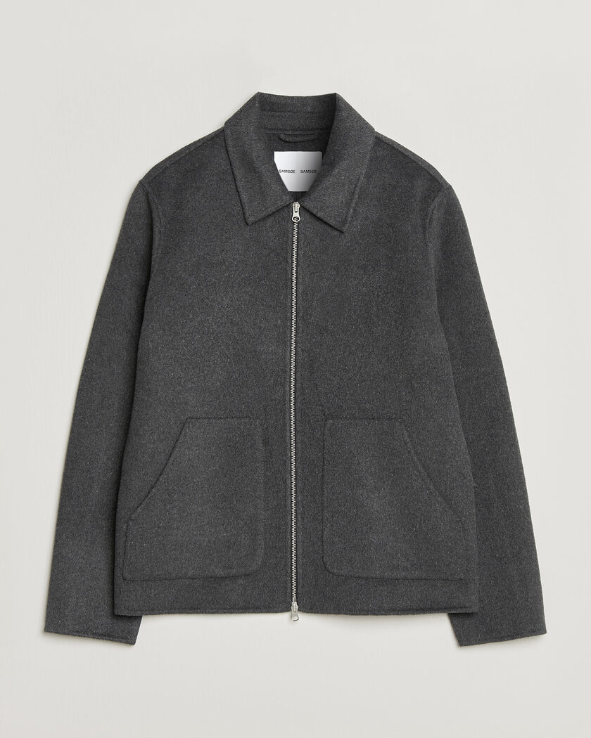 Samsøe Samsøe Paulo Wool Shirt Jacket Dark Grey Melange – Grå