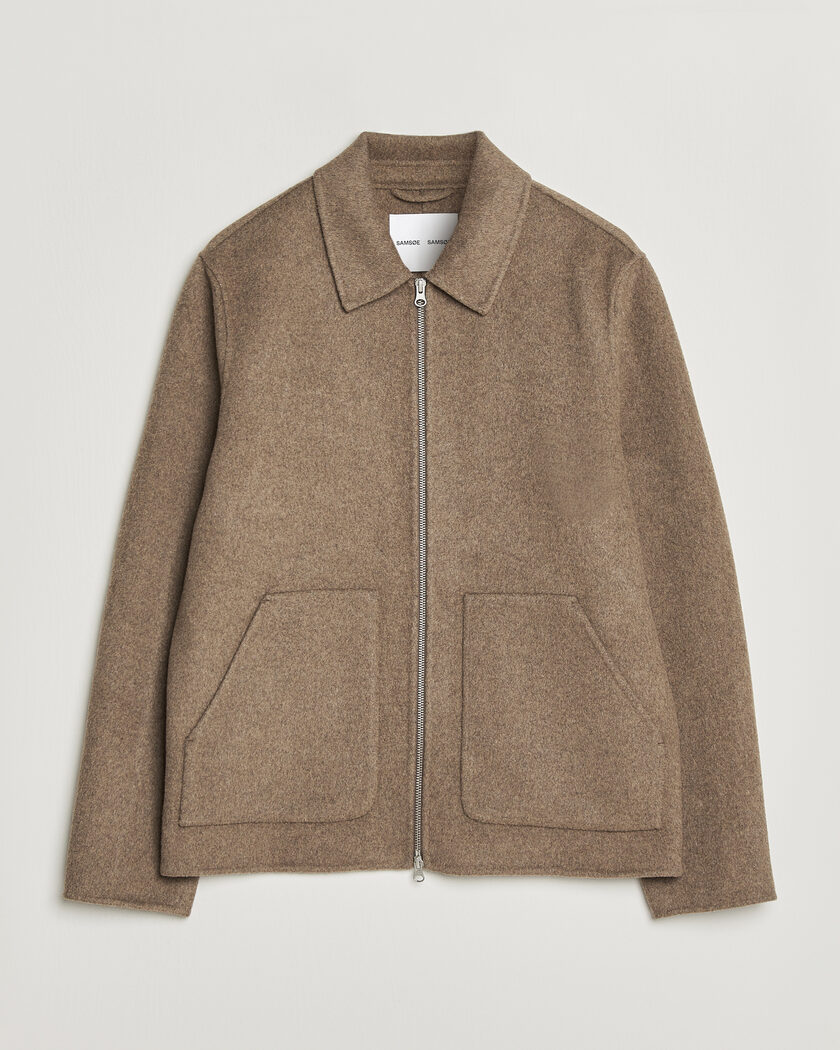 Samsøe Samsøe Paulo Wool Shirt Jacket Lead Gray Melange – Beige