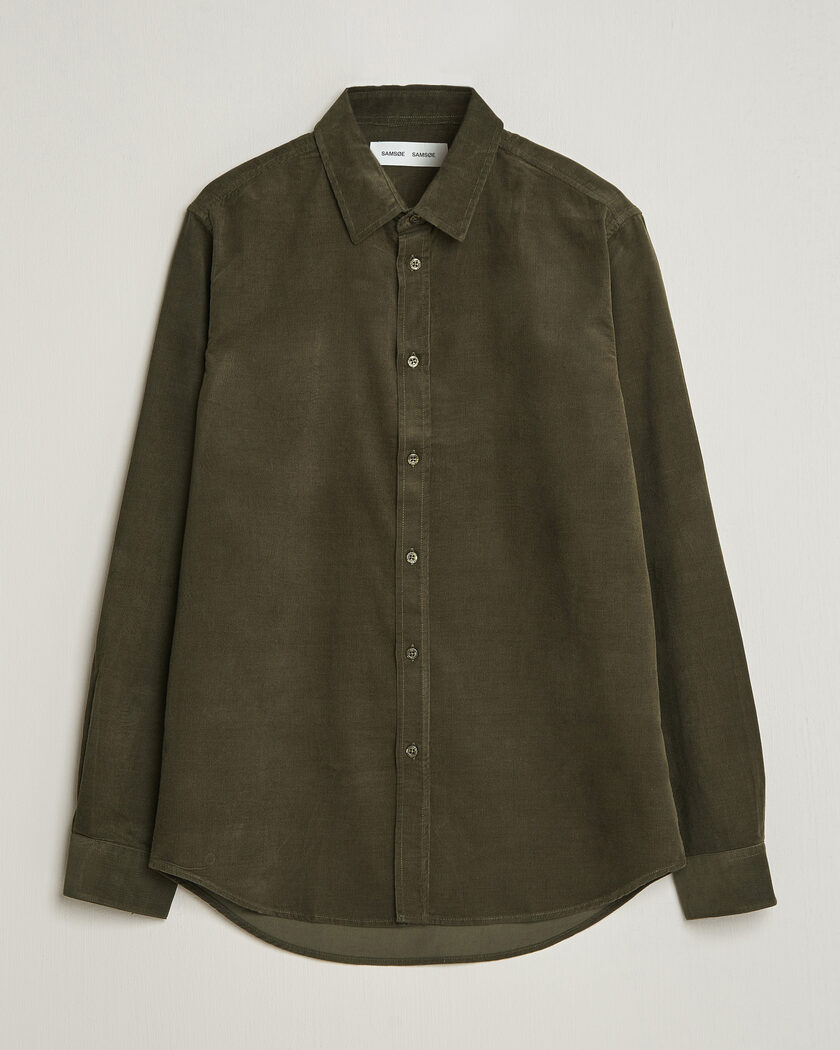 Samsøe Samsøe Liam Baby Cord Shirt Forest Night – Grøn