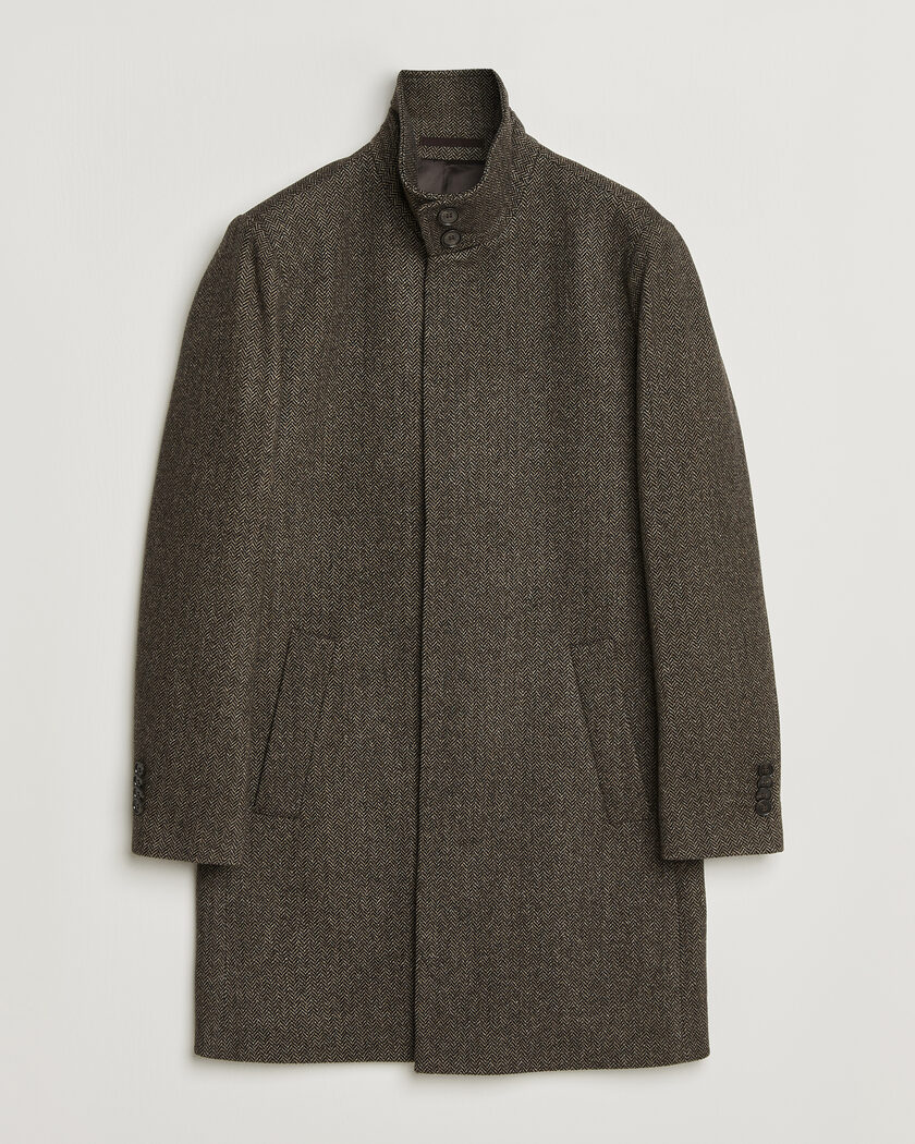Tiger of Sweden Aleric Wool Herringbone Coat Brown – Brun