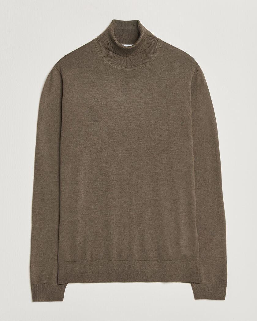 Tiger of Sweden Nevile Extra Fine Merino Polo Aged Timber – Brun