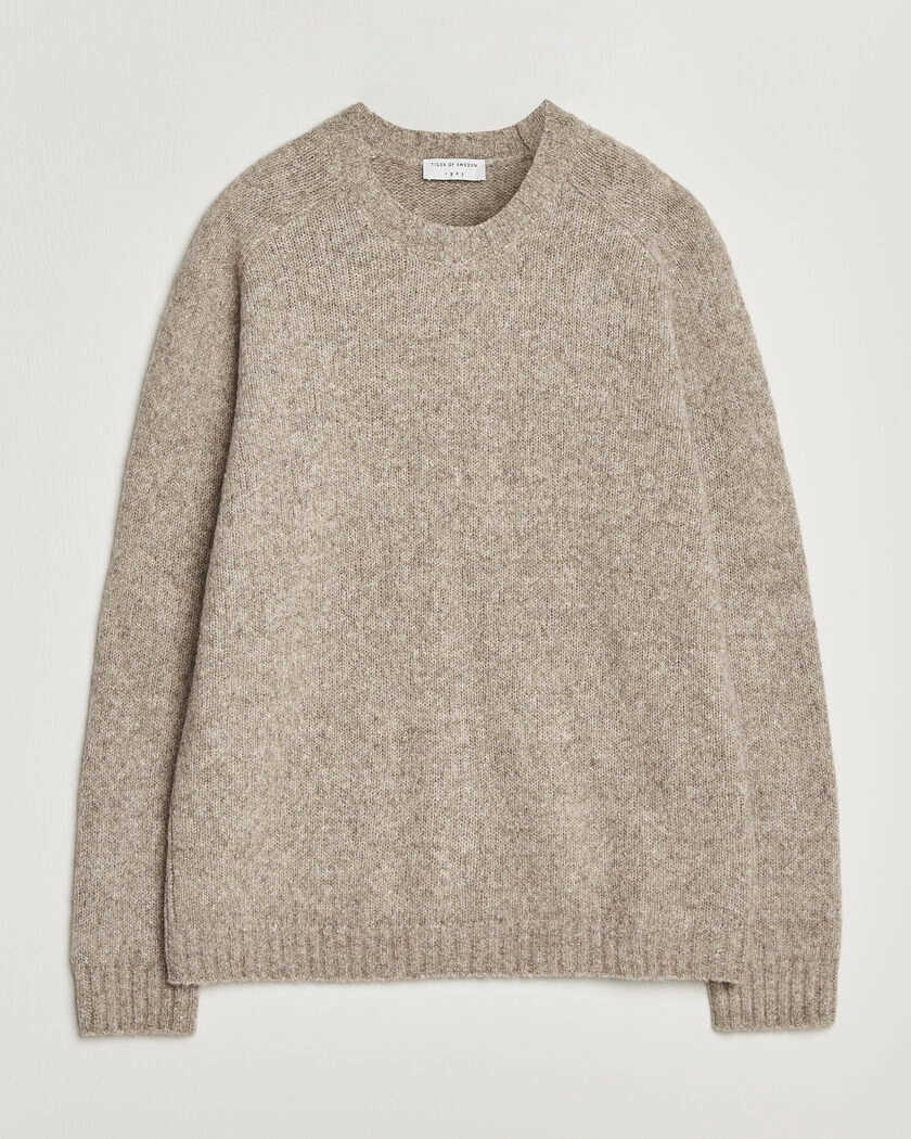 Tiger of Sweden Adryan Yak/Alpaca Knitted Sweater Stone Melange – Beige