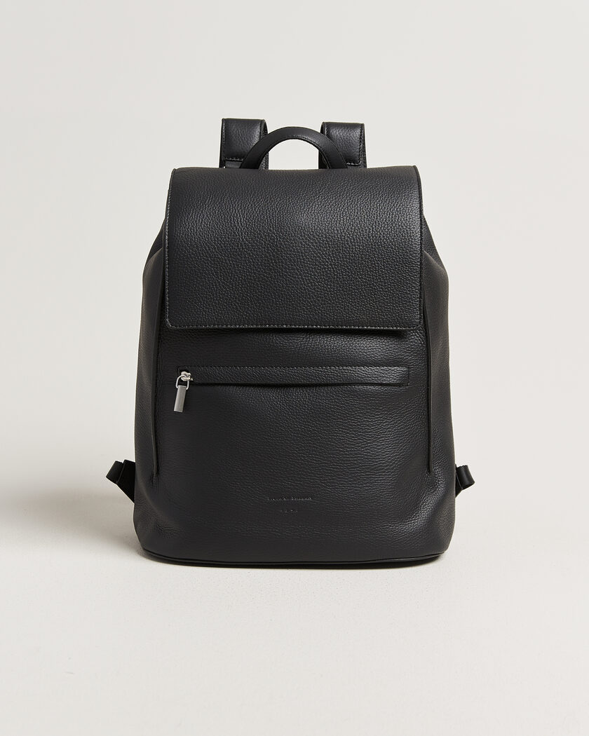 Tiger of Sweden Vuntir Grained Leather Backpack Black – Sort