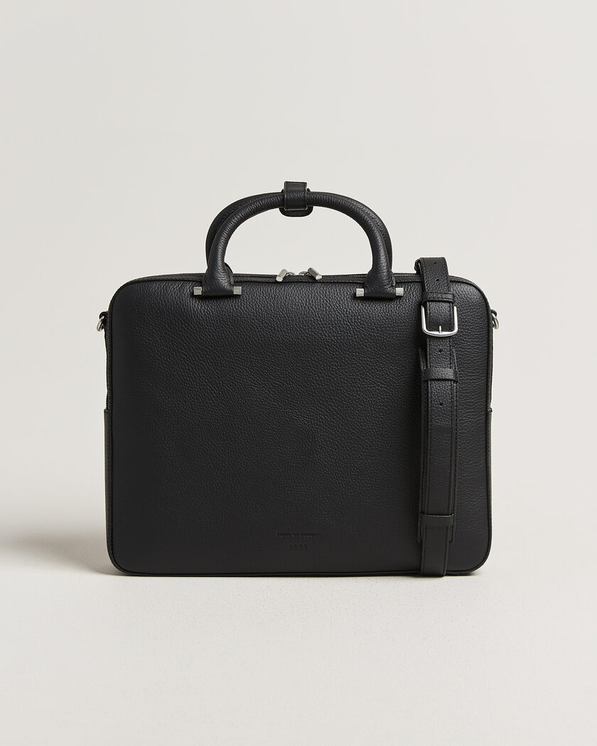 Tiger of Sweden Valise Grained Leather Briefcase Black – Sort