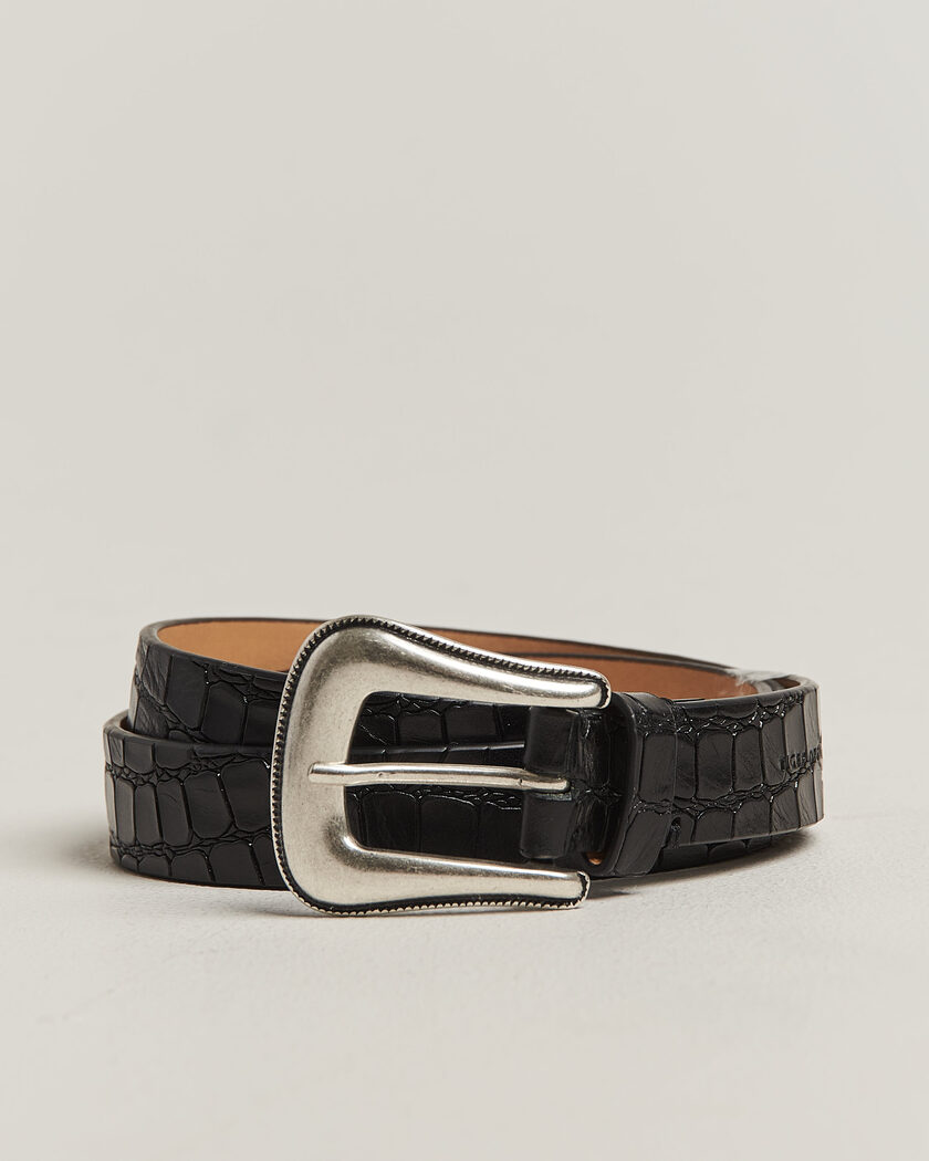 Tiger of Sweden Ecus Structured Leather Western Belt Black – Sort