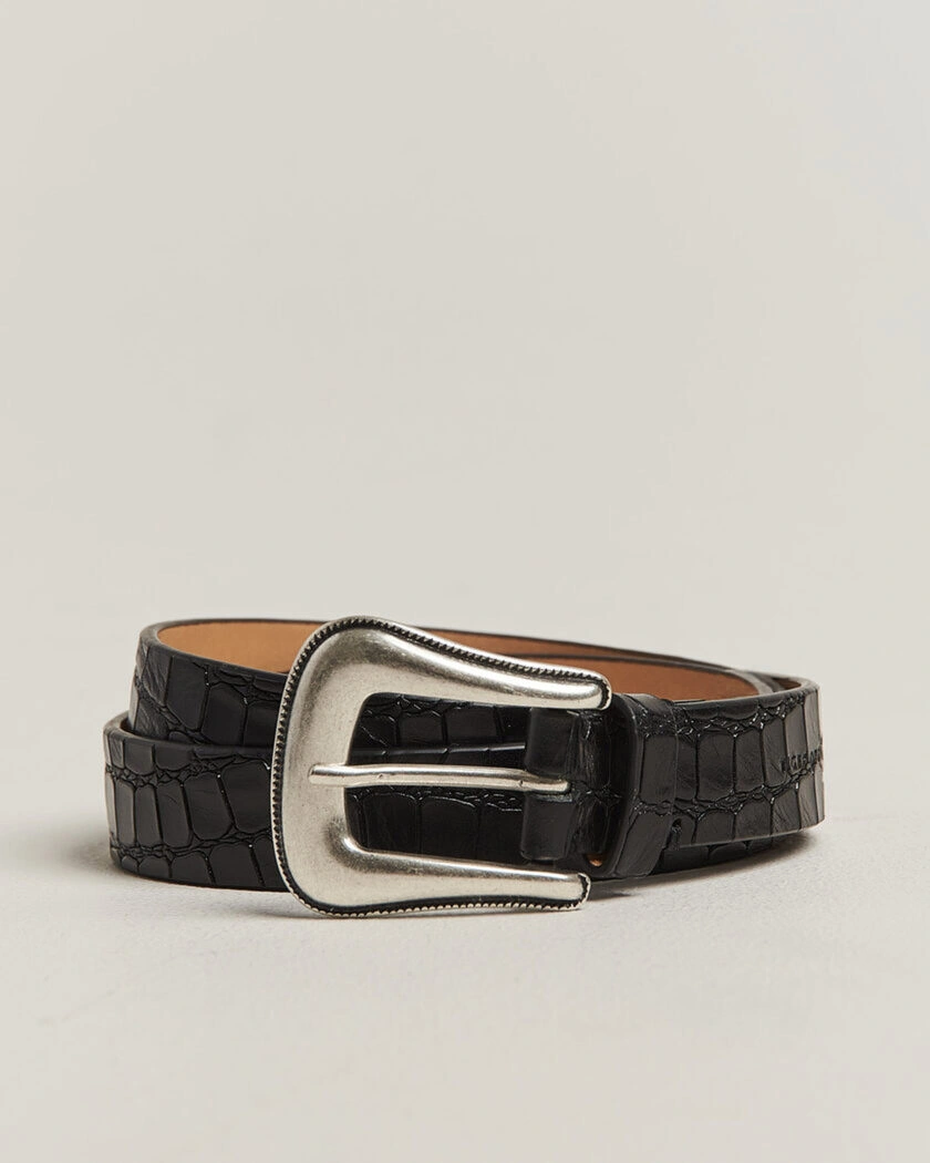 Tiger of Sweden Ecus Structured Leather Western Belt Black – Sort