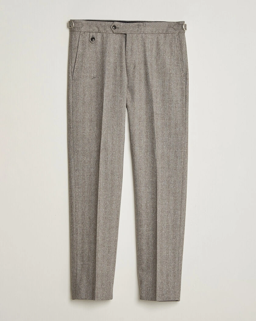 Tiger of Sweden Tense Wool Donegal Suit Trousers Dark Stone – Beige